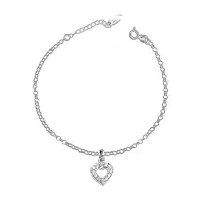 Bracciale con espressioni scintillanti a cuore aperto