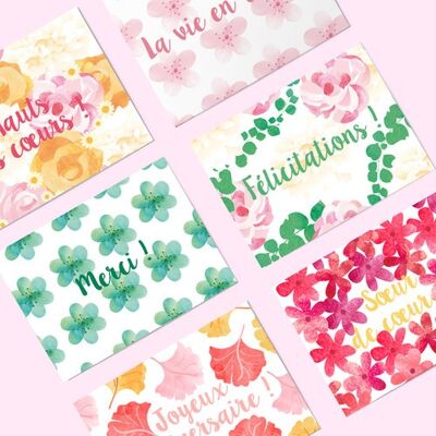 LOTE de 6 postales florales