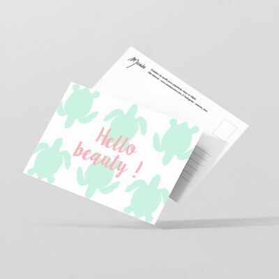 "Hello beauty" postcard