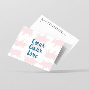 Carte postale "coeur coeur love" 1