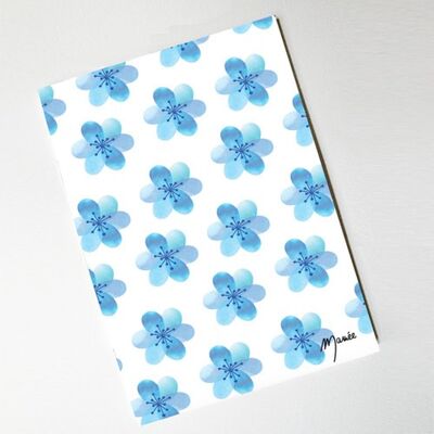 Carnet fleurs bleues