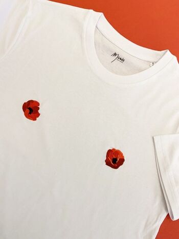 T-shirt brodé Coquelicots 1