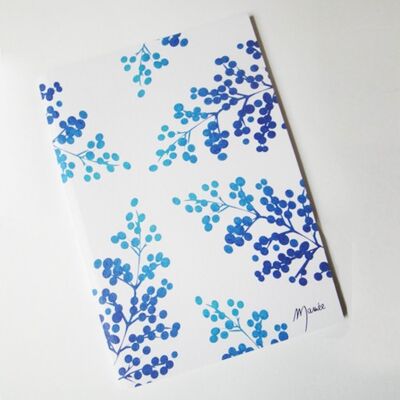 Quaderno con foglie blu