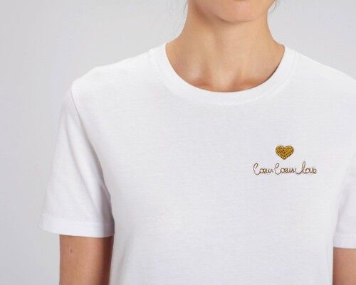 T-shirt brodé Coeur Coeur Love