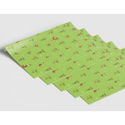 Geschenkpapier - Weihnachten grün - 5 Bögen