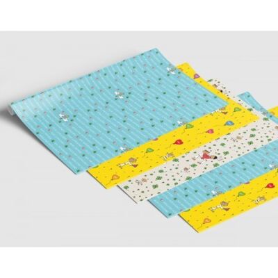 Geschenkpapier - Geburtstags-Set gemischt - 5 Bögen