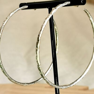 BRANCHE silver hoop earrings diameter 6cm