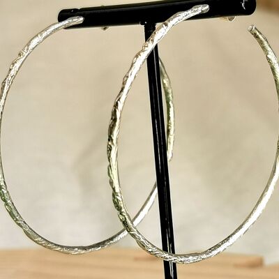 BRANCHE silver hoop earrings diameter 6cm