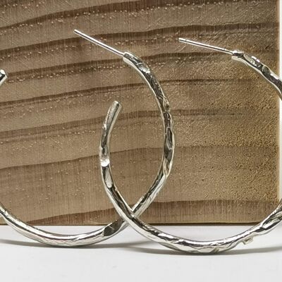 BRANCHE Silver hoop earrings diameter 4.5cm