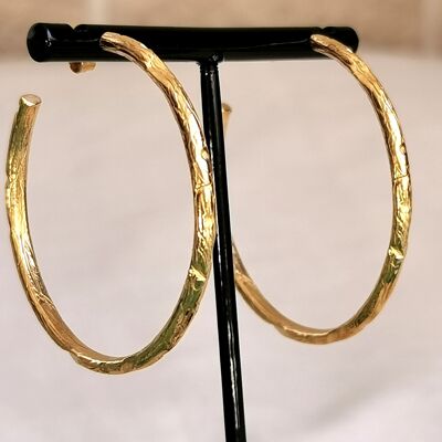 BRANCHE Gold plated hoop earrings diameter 4.5cm