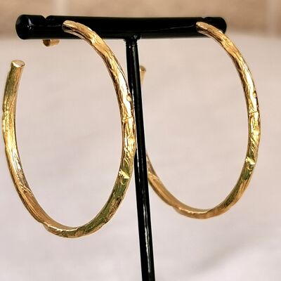 BRANCHE Gold plated hoop earrings diameter 4.5cm