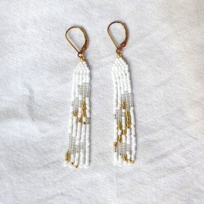 Mini boucles d'oreilles Flor - blanc