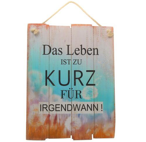 Wandbild "Leben ist zu kurz"