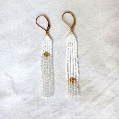 Mini Solange earrings - white