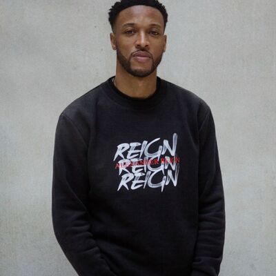 ALEXANDER REIGN Sweatshirt mit dreifachem Reign-Graffiti-Logo-Print