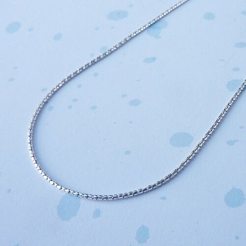 Beam Necklace in sterling silver- 56cm silver popcorn layering chain