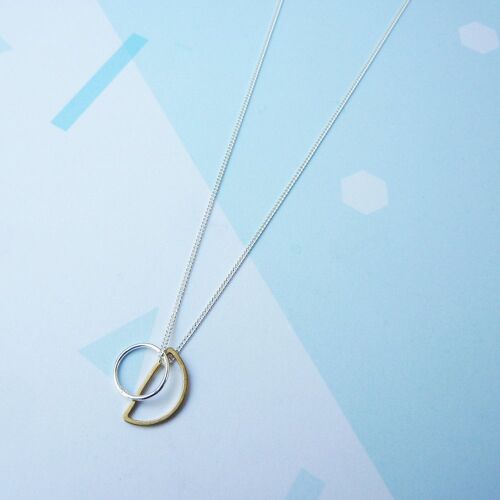 Mini Locus Necklace- silver necklace with gold and silver geometric charms