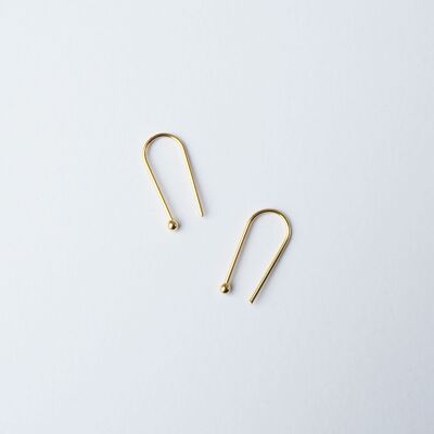 Arc Earrings Gold Small- gold vermeil horseshoe arc drop earrings