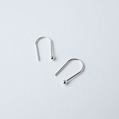 Arc Earrings Silver Mini- sterling silver mini horseshoe arc earrings