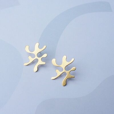 *NOUVEAU Flora Wavy Studs - boucles d’oreilles sculpturales ondulées en or