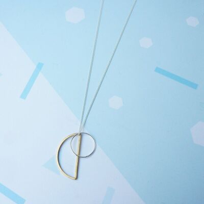 Locus Necklace- sterling silver 60cm necklace with geometric pendants