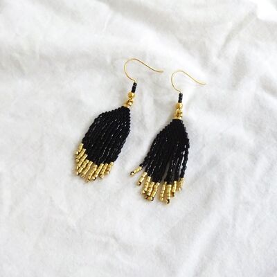 Boucles d'oreilles Alicia - noir