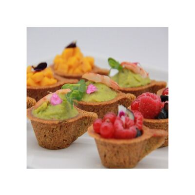 Crunch Cups Sin Gluten con harina de lentejas verdes (para adornar tus aperitivos de cena)