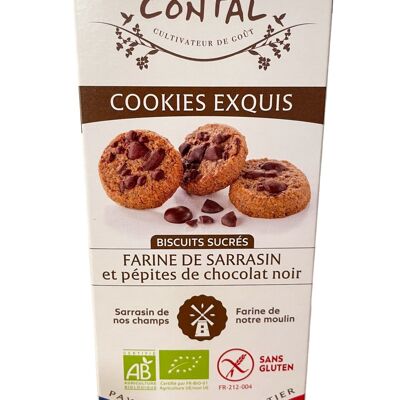 EXQUISITE COOKIES Biologici e Senza Glutine con Gocce di Cioccolato 70% Cacao di Produzione Francese