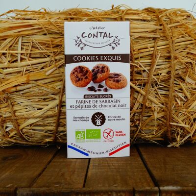 EXQUISITE COOKIES Biologici e Senza Glutine con Gocce di Cioccolato 70% Cacao di Produzione Francese