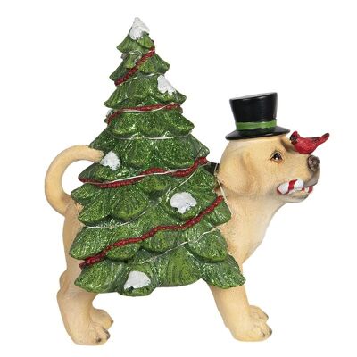 Decoratie hond met kerstboom LED 21x13x23 cm 1