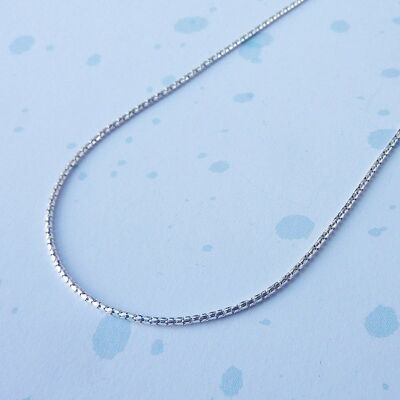 Beam Necklace in sterling silver- silver popcorn layering chain