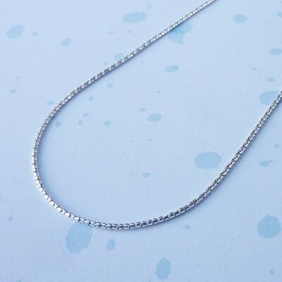 Balken-Halskette aus Sterlingsilber – Layering-Kette aus Popcorn-Silber