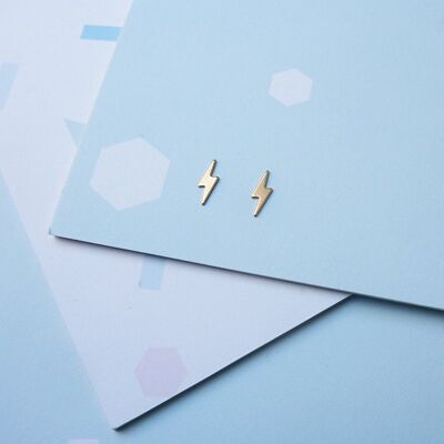 Tiny Lightning Studs- tachuelas de rayos dorados