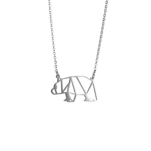 Bear Gold Origami Necklace