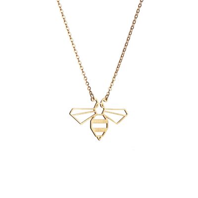 Bee Gold Origami Necklace