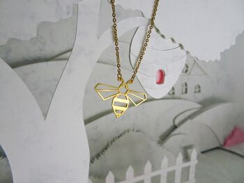 Collier Origami Abeille Or 3
