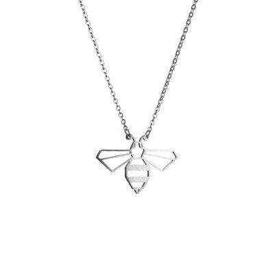 Bee Silver Origami Necklace