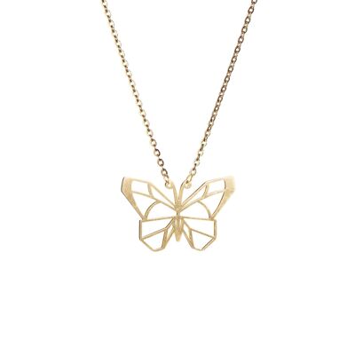 Collier Origami Papillon Or