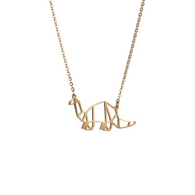 Dinosaur Gold Origami Necklace