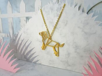 Collier Origami Chien Or 2