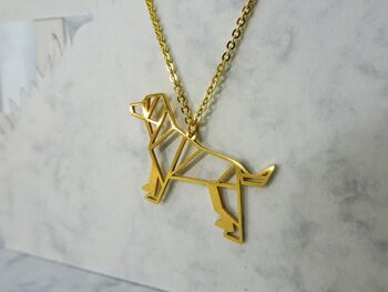 Collier Origami Chien Or 3