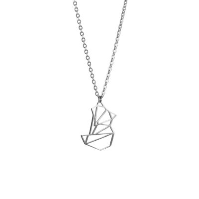 Fox Silver Origami Necklace