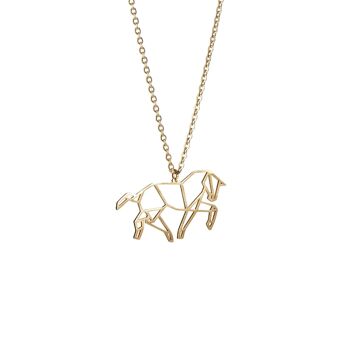 Collier Origami Cheval Or 1
