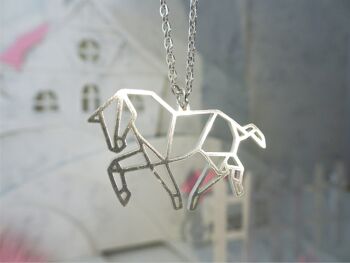 Collier Origami Cheval Argent 2