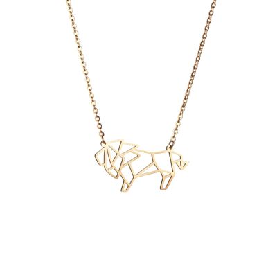 Lion Gold Origami Necklace