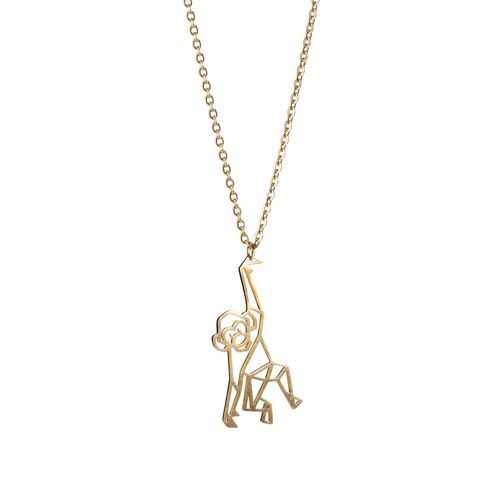 Monkey Gold Origami Necklace