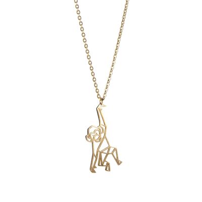 Monkey Gold Origami Necklace