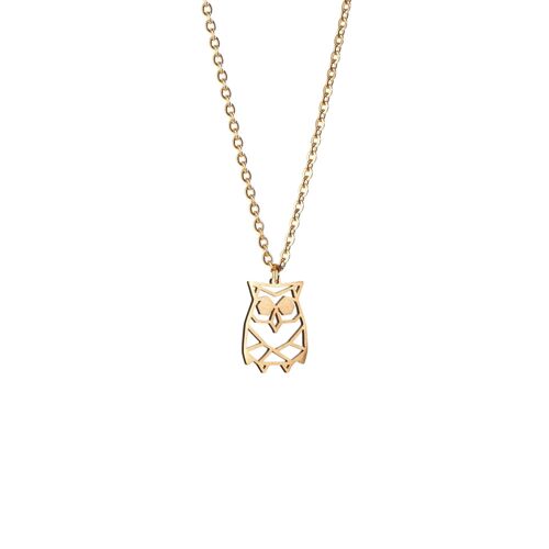 Owl Gold Origami Necklace