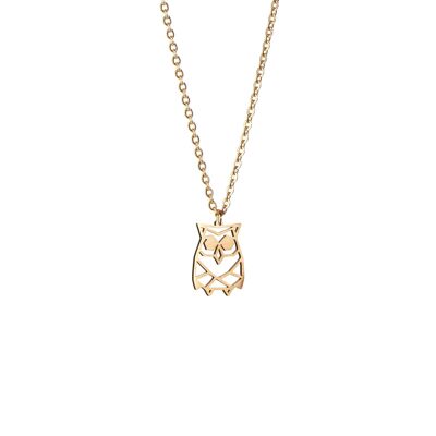 Owl Gold Origami Necklace