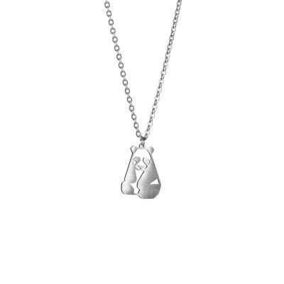 Collana Panda Origami Argento